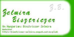 zelmira bisztriczer business card